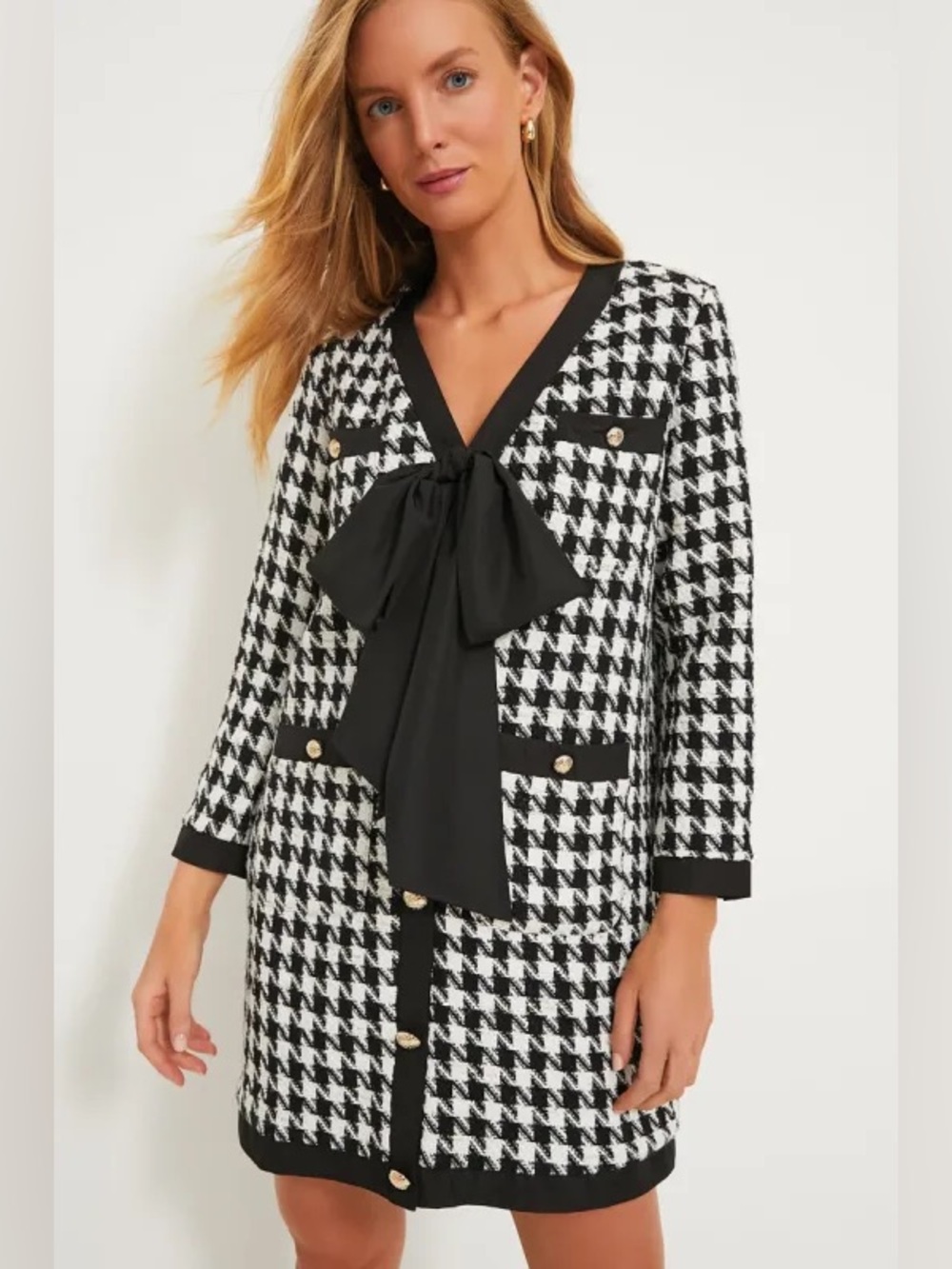 POMANDER PLACE TUCKERNUCK Coco Tweed Bow Dress